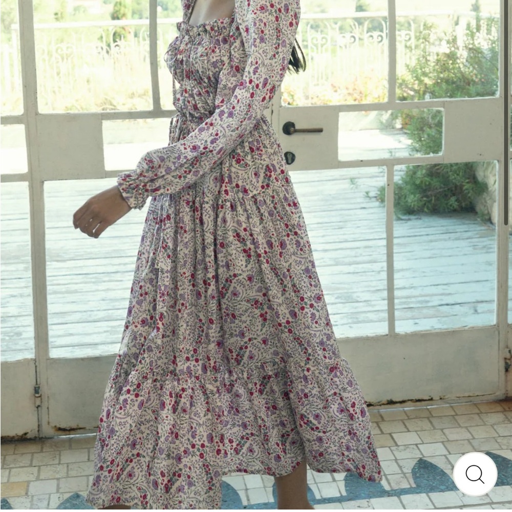 NWT Sabina Musayev Levona Midi Skirt Floral Ivory Print